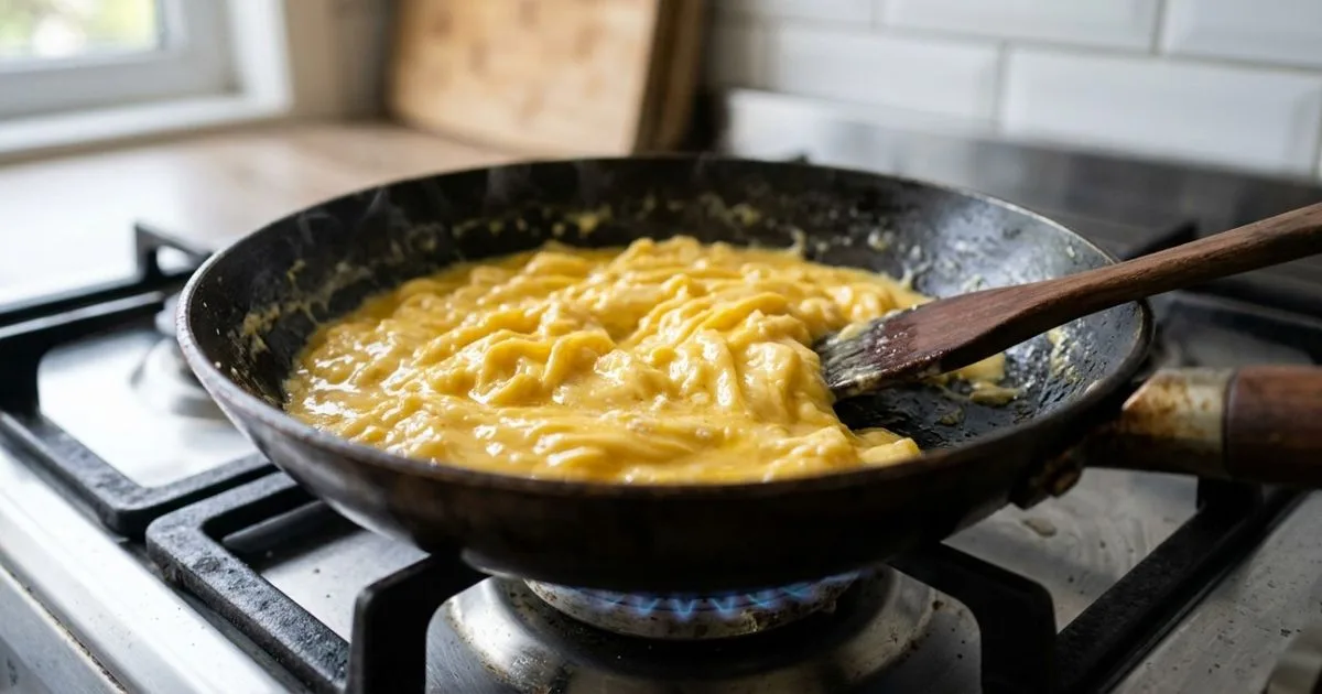 O fogo alto resseca os ovos mais do que o sal antecipado