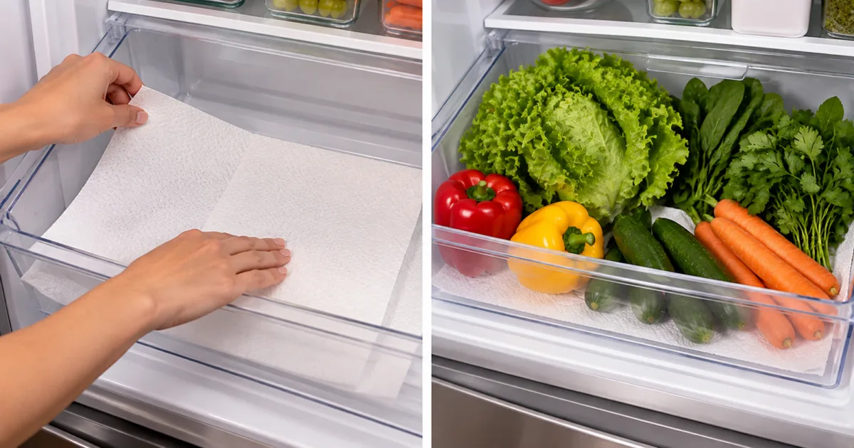 Quando trocar o papel-toalha usado com verduras na geladeira