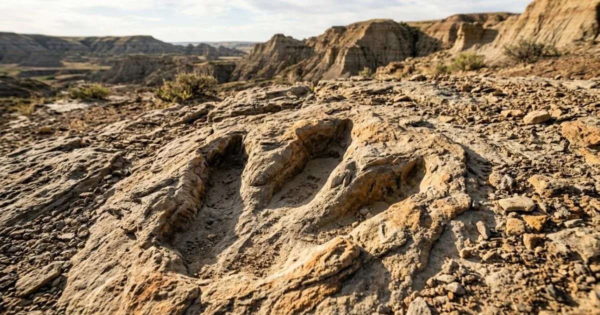 Trilha preservada em Dakota do Norte registra deslocamento de T. rex adulto