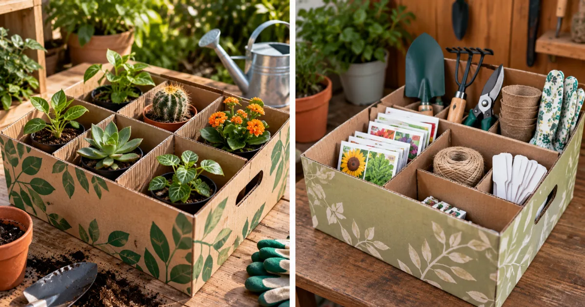 Caixa de papelão pode virar organizador temporário para jardinagem