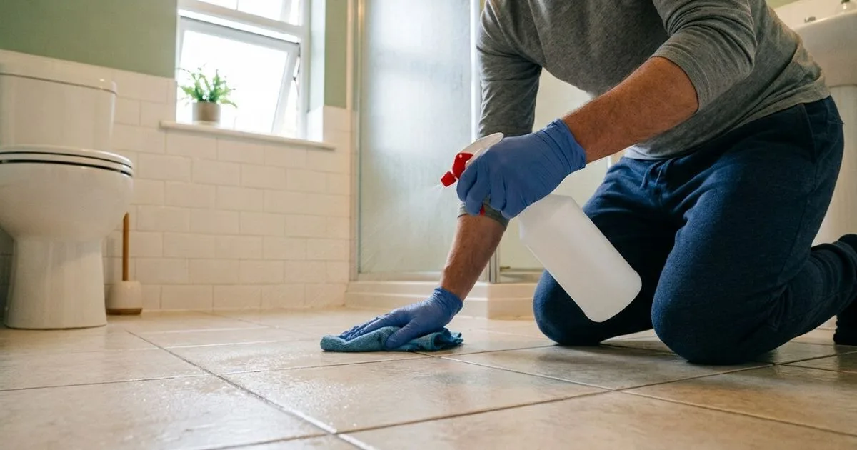 Água oxigenada no piso do banheiro exige limpeza prévia e teste
