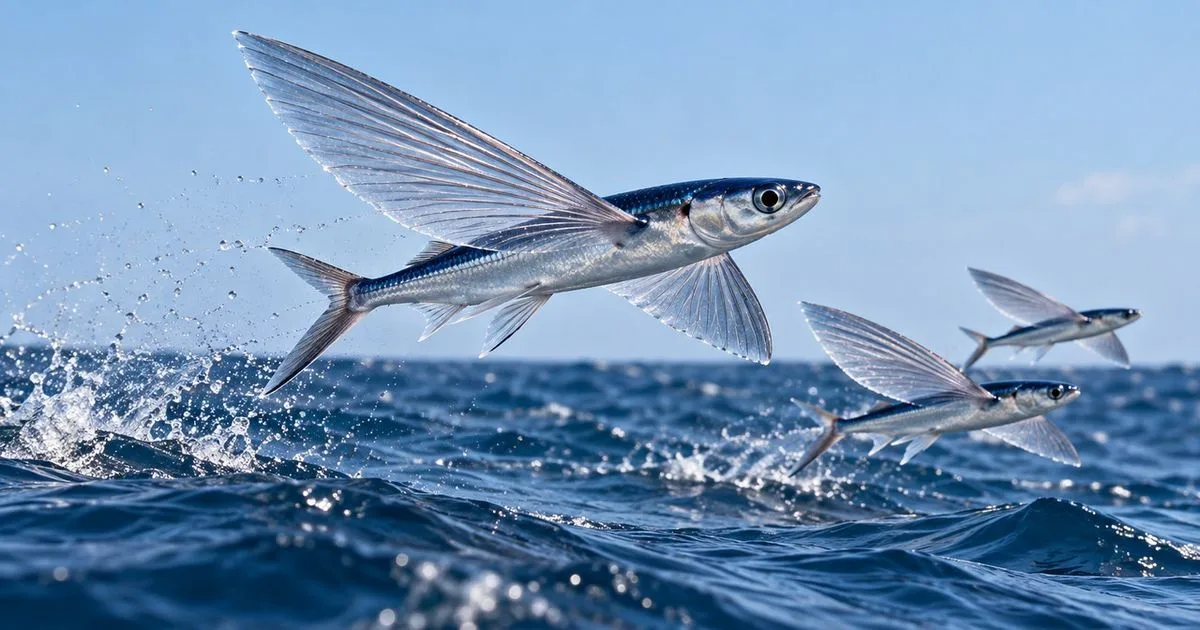 Como os peixes voadores usam a cauda e as nadadeiras para planar