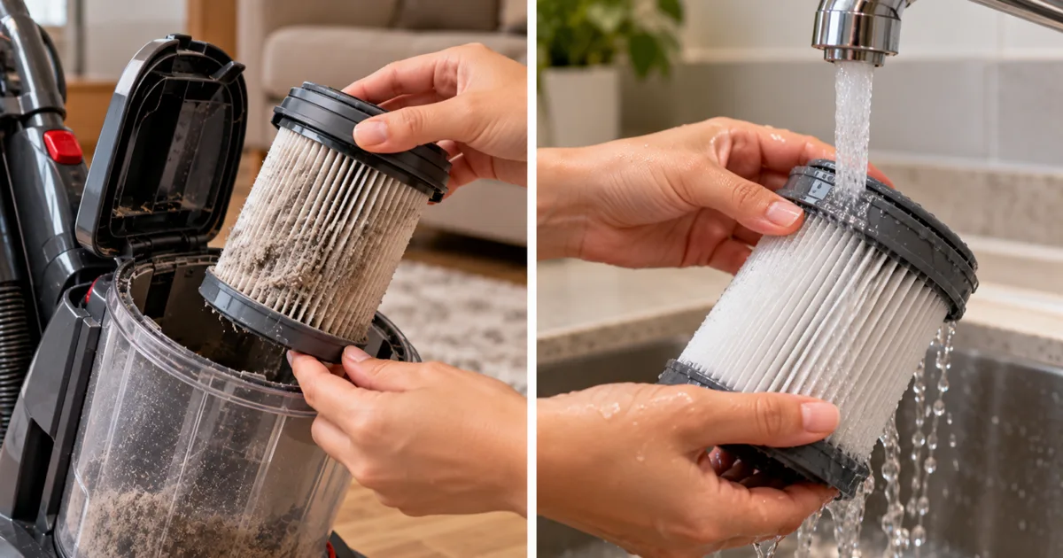 Manual define se o filtro do aspirador pode ser lavado ou deve ser trocado