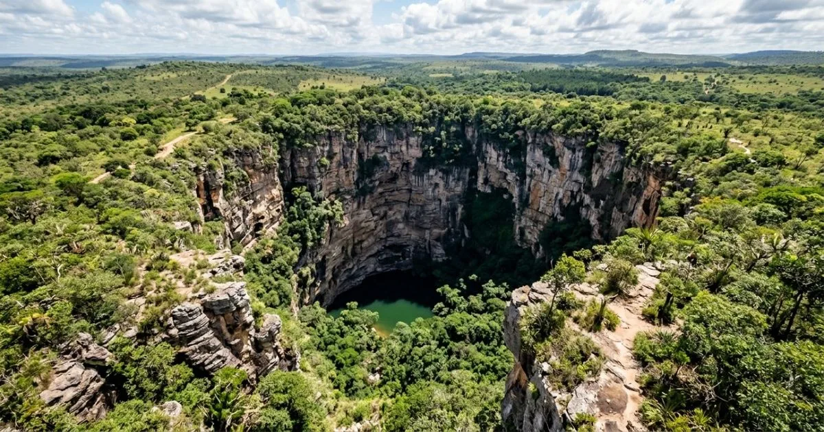 Trilha de 970 metros leva a plataformas sobre dolina em Mato Grosso do Sul