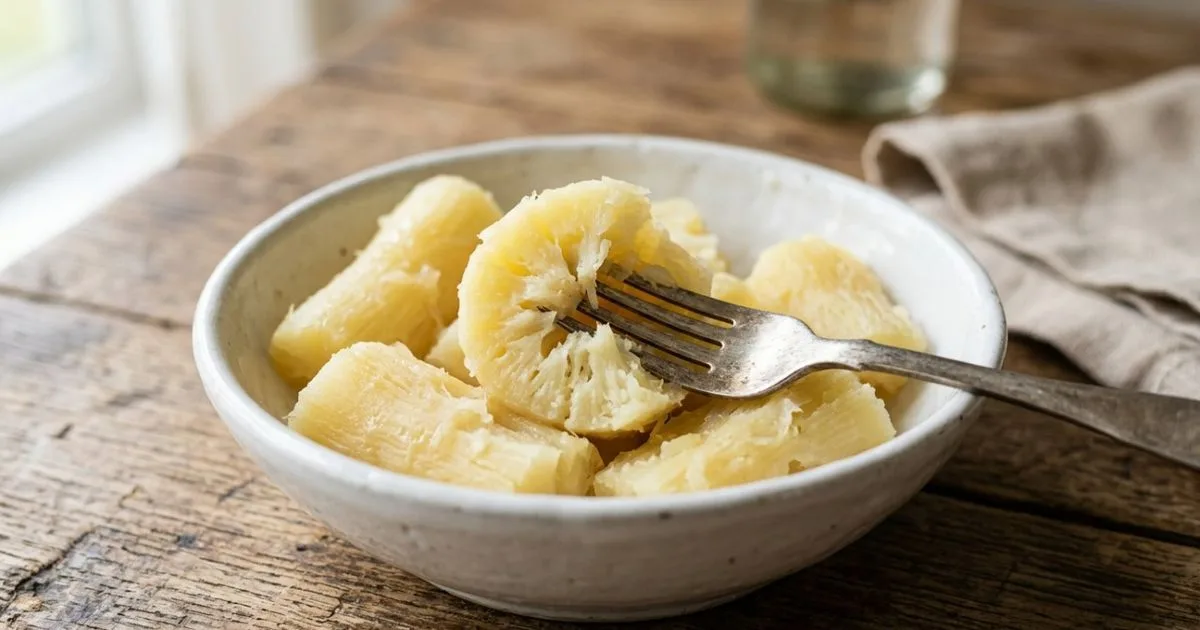 Como cozinhar mandioca até ficar macia e desmanchar com o garfo