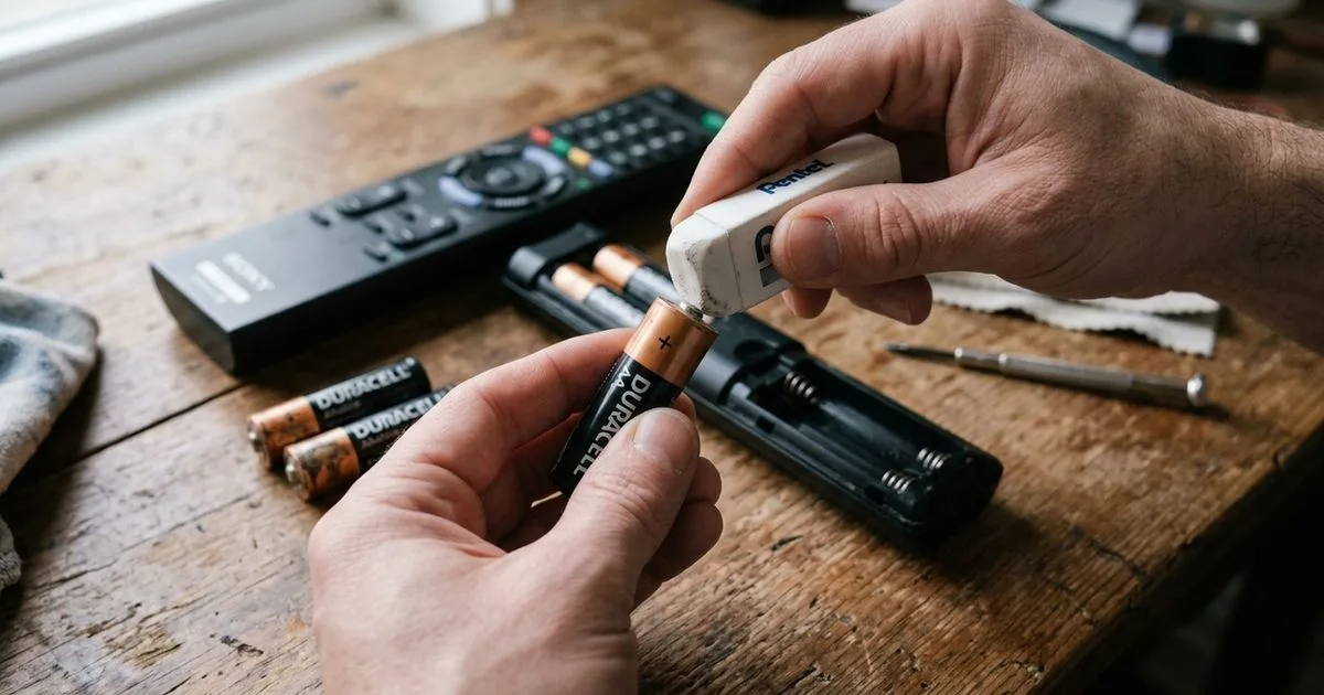Borracha nos polos da pilha pode corrigir falhas de contato