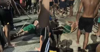 Moradores contêm e agridem suspeito de roubo em Belém