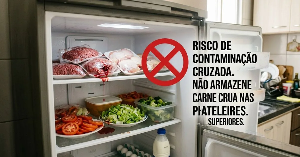 Carne crua deve ficar fechada na prateleira inferior da geladeira
