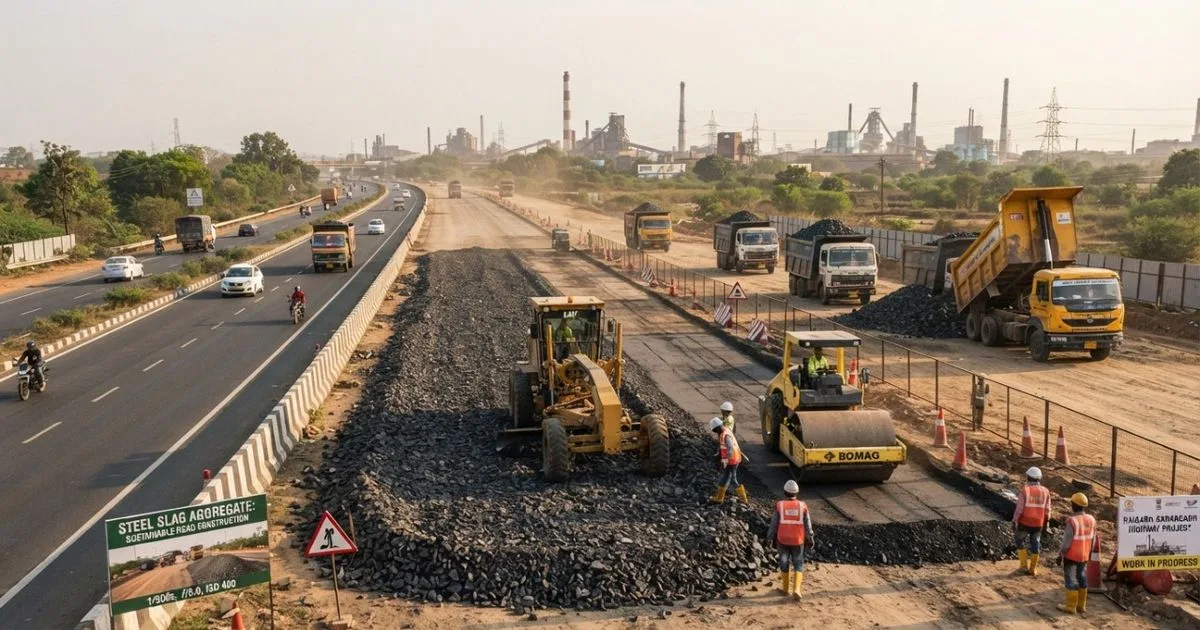 Rodovia na Índia usa escória de aço em todas as camadas do pavimento