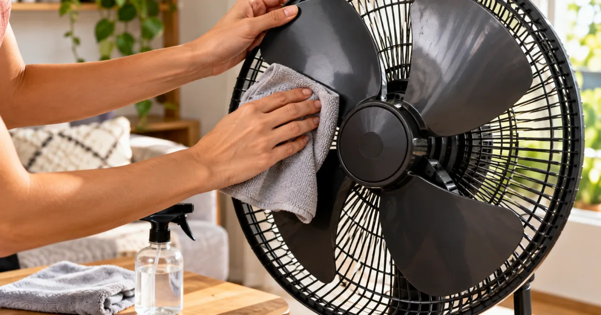 Poeira nas pás pode reduzir o desempenho do ventilador