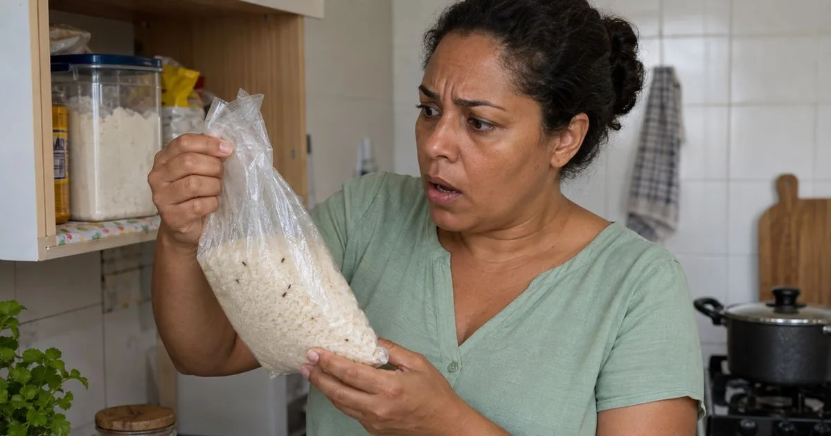 Arroz com sinais de insetos leva família a revisar toda a despensa