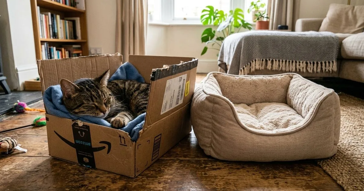 Por que gatos preferem caixas de papelão a camas novas