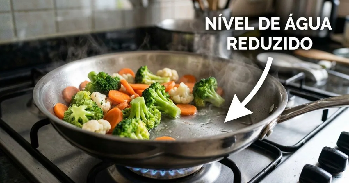 Cozinhar com pouca água e panela tampada reduz o gasto de energia