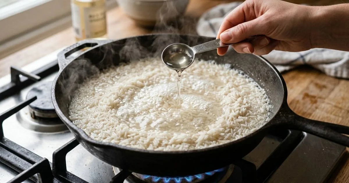 Vinagre no arroz pode deixar os grãos mais soltos e brilhantes