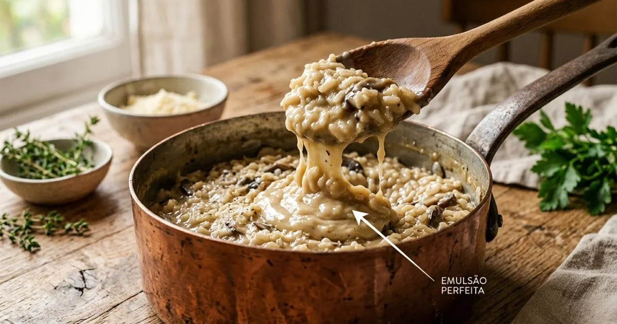 Risoto: a ordem certa para incorporar manteiga, queijo e amido