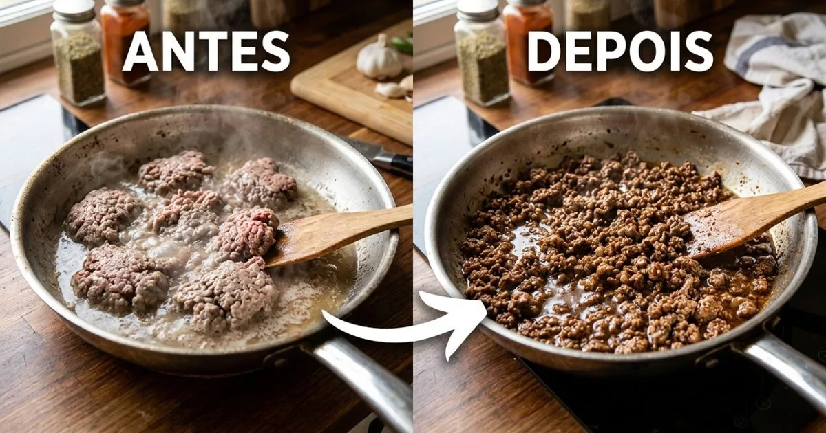Técnica com bicarbonato reduz líquido e acelera o douramento da carne moída