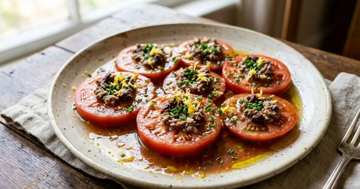 Tomate ganha novo tempero com anchova, limão e azeitonas