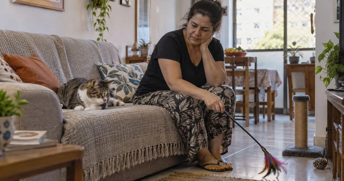 Menos brincadeiras podem indicar desconforto em gatos, não apenas preguiça