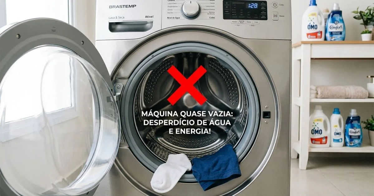 Cargas completas podem reduzir desperdício no uso da máquina de lavar