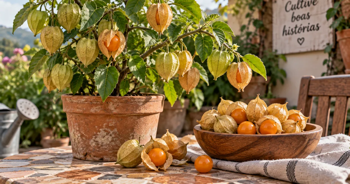 Physalis: fruta protegida por cálice que lembra uma lanterna de papel