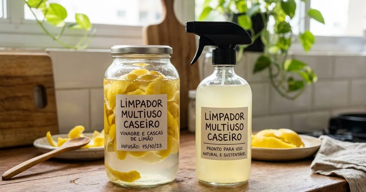 Vinagre com casca de limão pode ajudar na limpeza de gordura leve