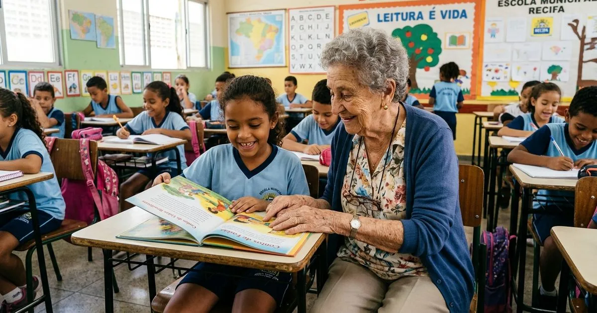 Professora aposentada retorna à escola aos 97 anos como voluntária